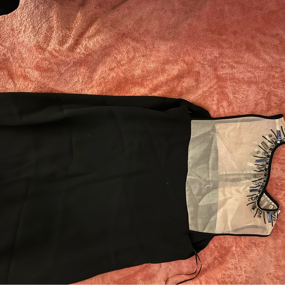 L.K Bennet London two tone black dress with Crystal embellishments